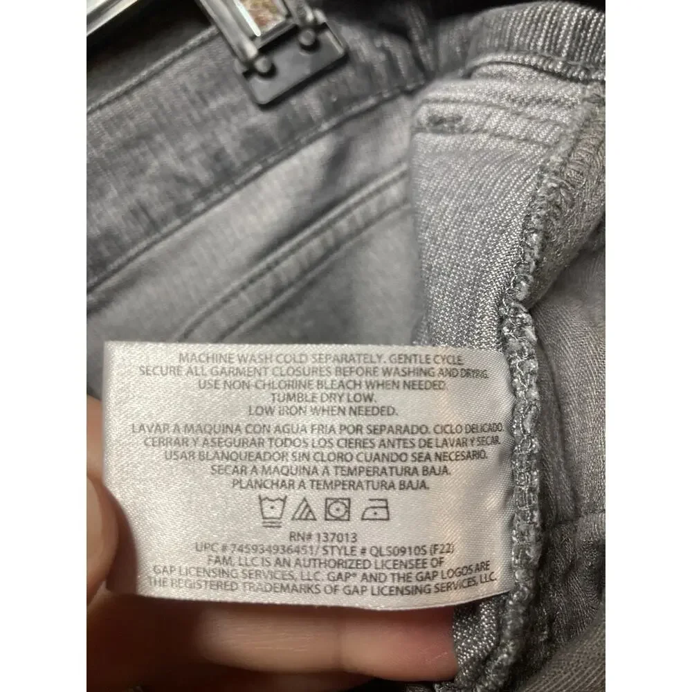 GAP Corduroy Raw Frayed Hem Short Woman Grey Silver Bells 90s Grunge Indie Sz 10